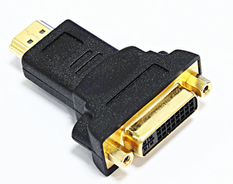 【高清HDMI 公转DVI 24+5母头黑色胶芯镀金连
