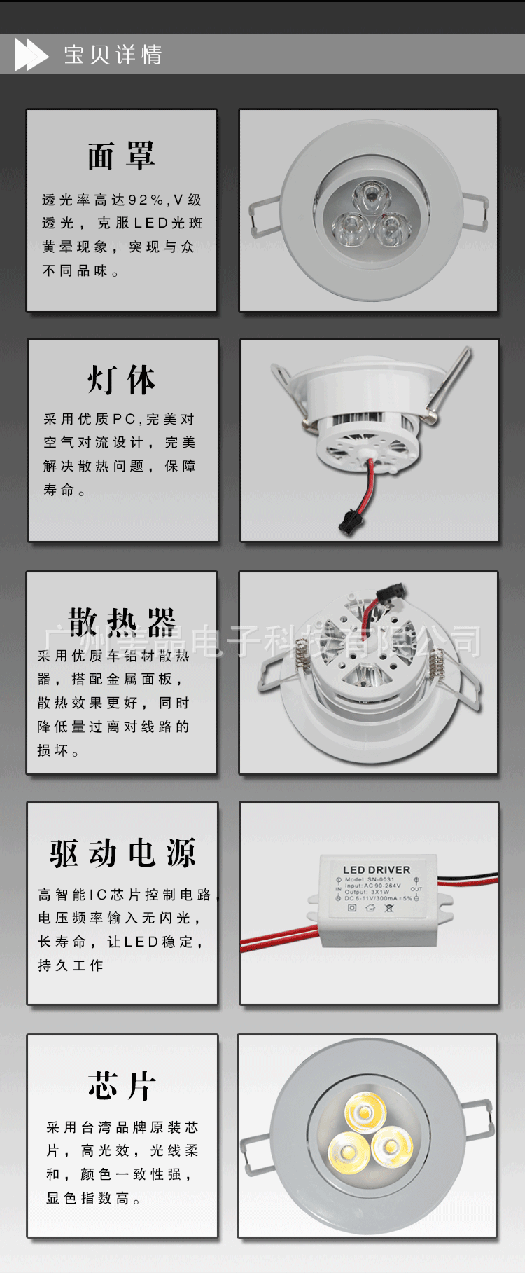 正白暖白发光 可调试发光角度