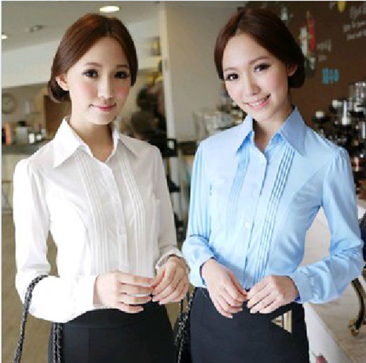 <em>2013年春装新款</em> 职业女装翻领风琴褶皱长袖 <em>女</em>