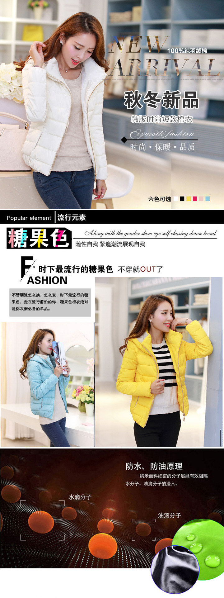 【2014年新款<em>女式</em>韩版时尚短装<em>轻型羽绒</em>棉服