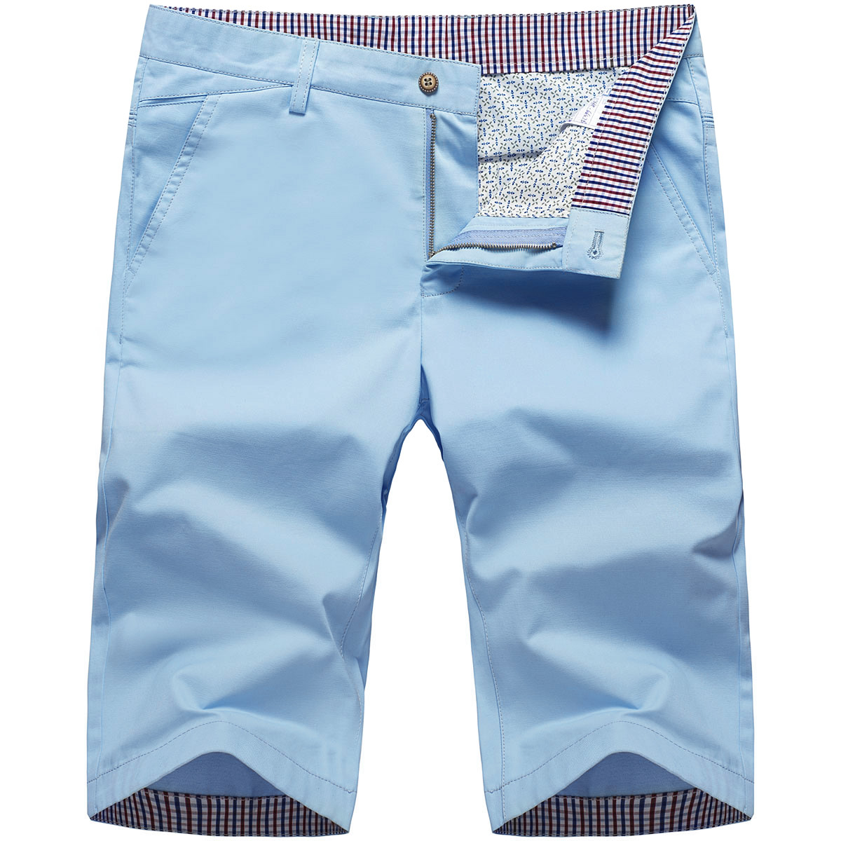 新款男士休闲<em>格纹短裤</em> 冰爽轻薄透气口袋夏七