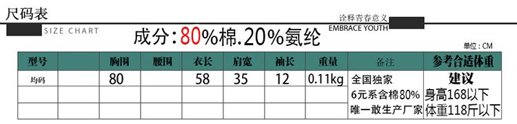 t恤尺碼