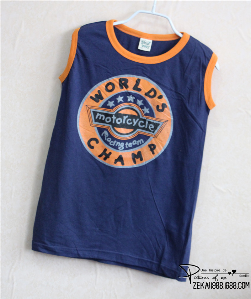 日本原单童装 男童无袖背心 <em>中大童纯棉马甲</em>T