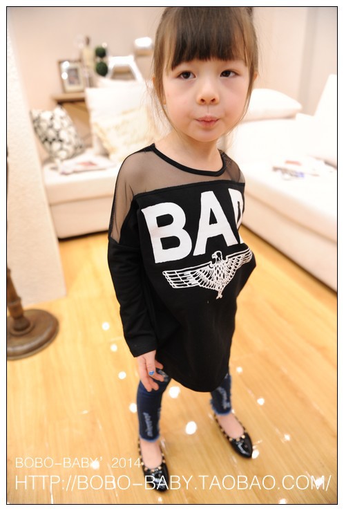 童卫衣-2014春装新款童装 欧洲站风格字母拼接