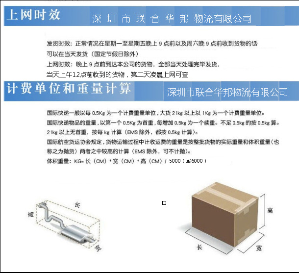 上网时效，计费单位和重量计算