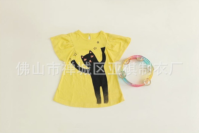 童T恤-baby force 夏季新款<em>女童单</em>T 印小猫女童