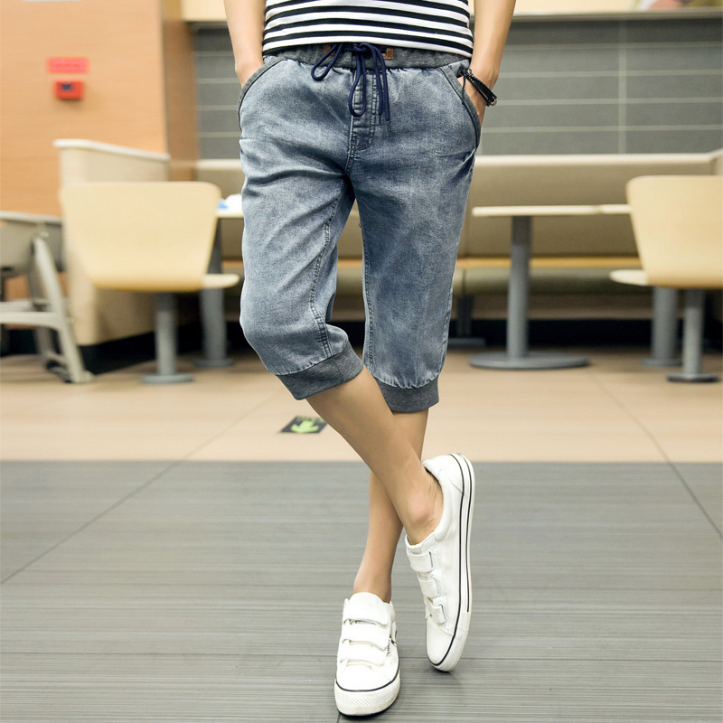 夏季薄款新款男士牛仔<em>短裤男五分裤男</em>潮流版男