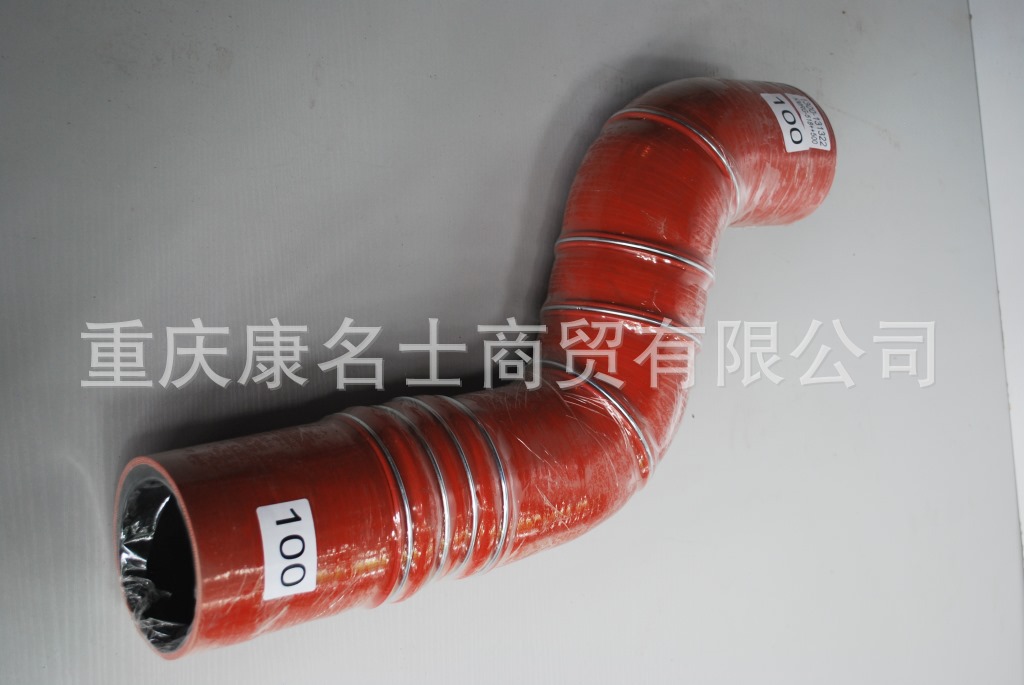 河南硅胶管KMRG-518++500-红岩金刚胶管1300-131322-内径100X涡轮增压硅胶管,红色钢丝8凸缘8Z字内径100XL640XL560XH290XH320-1