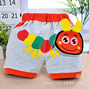 童裤-夏季<em>童装</em>儿童<em>短裤</em> 男女童毛毛虫哈伦纯棉