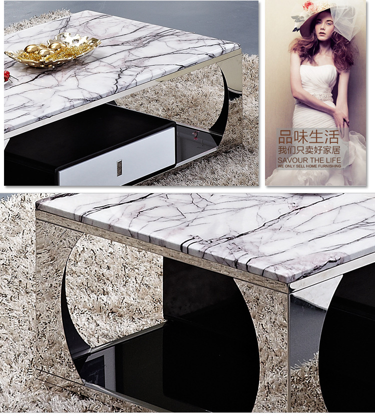 【佳优】不锈钢 厂家专业生产大理石 S666茶几   质量保证