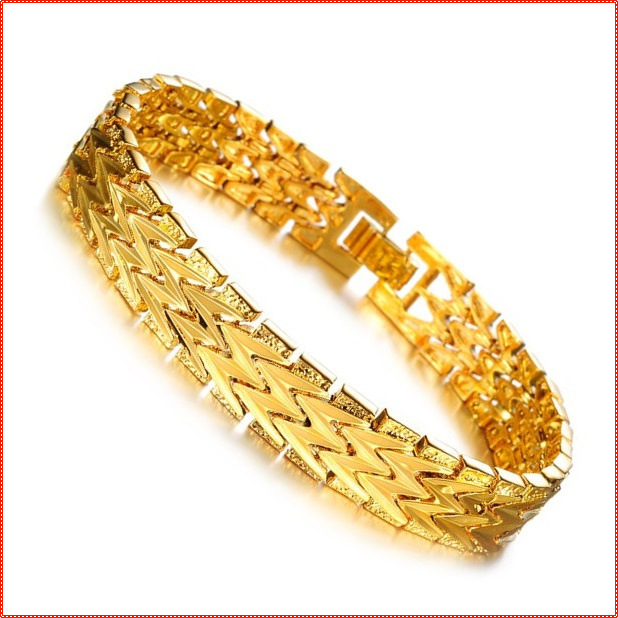 405 新款 首饰品 18K金色 欧美<em>女士手链</em> 波纹款