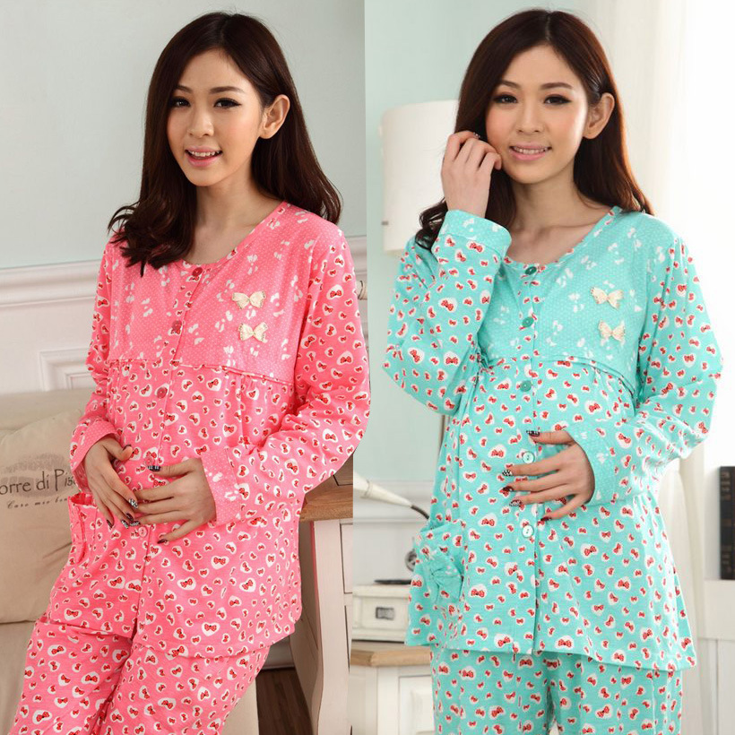 2014新款月子服纯棉<em>夏</em>春秋季长袖长裤哺乳睡