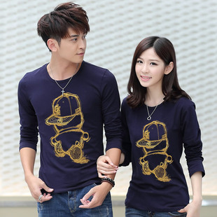 批发采购男式T恤-品牌男装2014秋季情侣加大