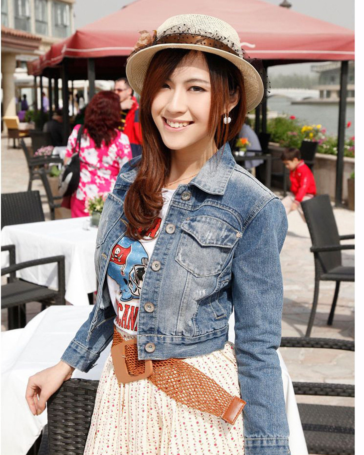2014新款秋冬装韩版女装<em>翻领牛仔外套</em>女秋大