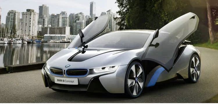 1:32铁车之尊 宝马i8 合金车模 汽车模型 儿童玩具车 声光2开门