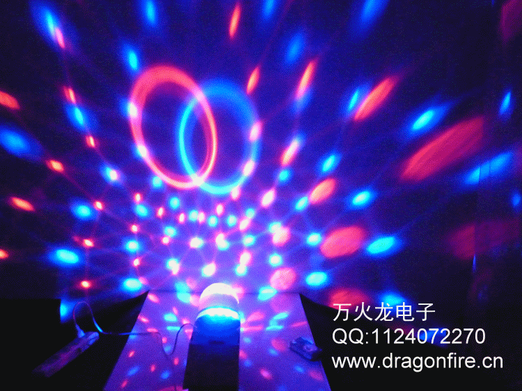 新款小魔菇led水晶魔球灯 声控led水晶魔球 迷你舞台灯 七彩旋转