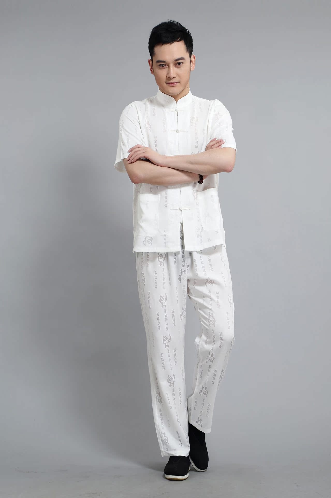 Silver armor Tang replace short-sleeved men's spring and summer with older persons in linen Chinese short-sleeved men's Tang is short-sleeve kit national costumes male White/185 pictures, price, brand platters! Elections are good character, the national distribution, so why buy now enjoy more preferential! Health