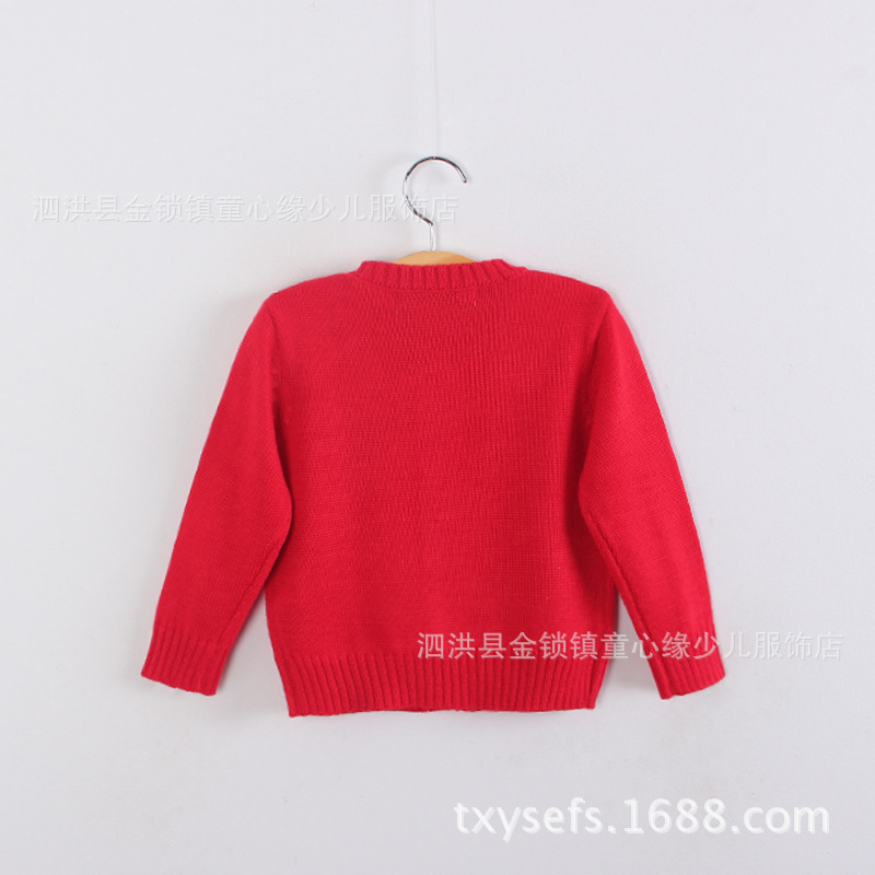 童<em>毛衣</em>-外贸童装 <em>女童</em>绣卡通<em>动物</em>纯棉<em>毛衣</em>开衫