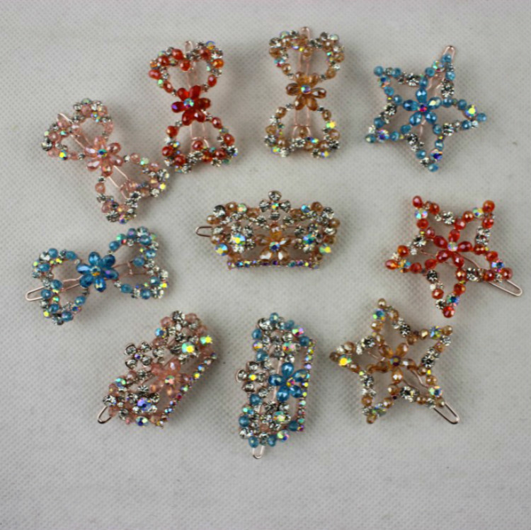 款 韩版镶钻青蛙发夹一字边夹发饰发卡头饰饰