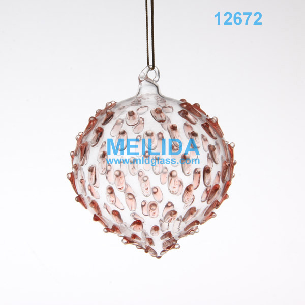 批发采购玻璃工艺品-厂家手工吹制透明桃心玻