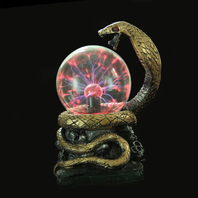 眼镜蛇造型 发光闪电静电水晶魔球 工艺品 时尚装饰摆件 厂家批发