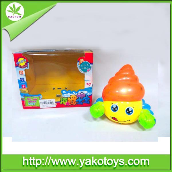 供应卡通电动玩具 海螺宝宝 带灯光音乐的玩具