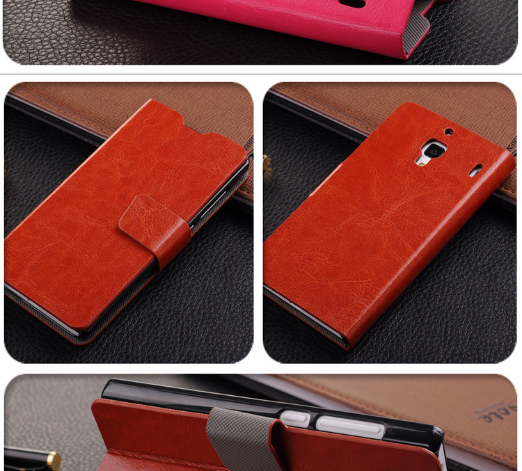 手机套批发 红米手机壳保护套 小米皮套 磁扣疯马纹