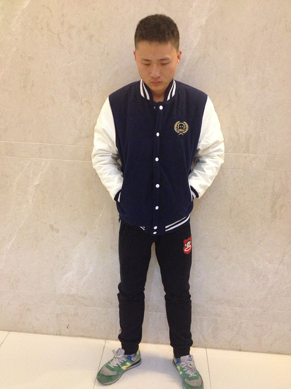 2014大嘴巴猴子加厚立领 长袖<em>棒球服</em> <em>男士</em> <em>外套</em>
