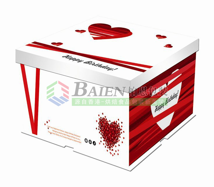 柏恩烘焙包裝/方形蛋糕盒 三件套 食品級 高檔 愛的味道2014-B-03批發・進口・工廠・代買・代購