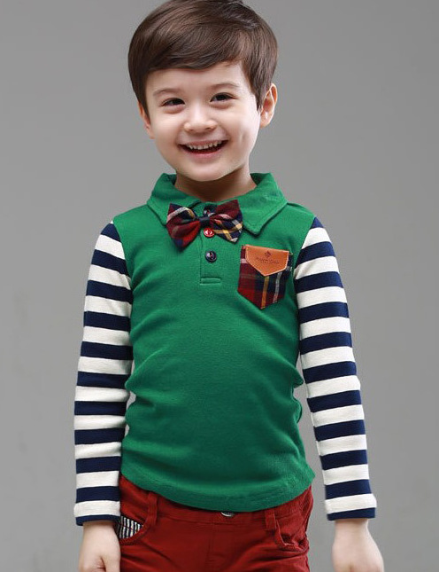 2014男童韩版撞色条纹上衣,秋季新款全棉衬衣翻领,童装一件代发