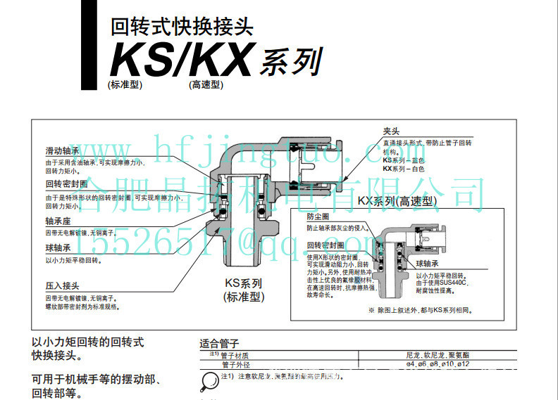 气动接头-原装SMC高速旋转接头KSL08-01S弯