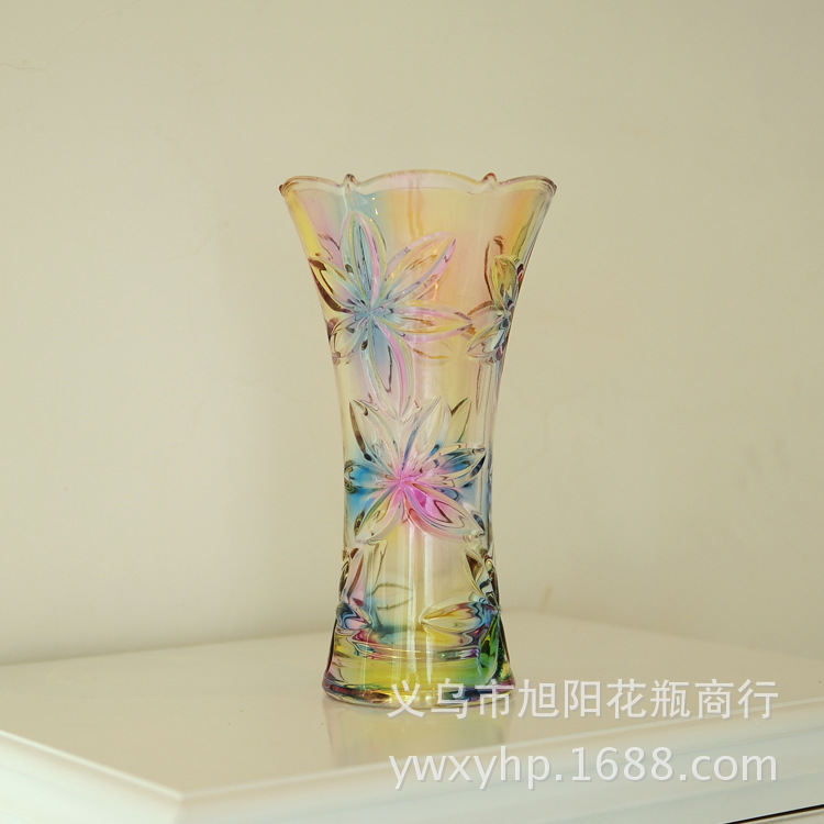 [旭阳]厂家直销 彩色水晶玻璃花瓶批发 工艺品 家居饰品 透明花瓶