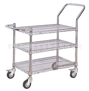 单扶手带把手三层手推车