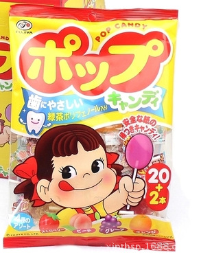 日本进口 不二家酚防蛀综合水果棒棒糖果 符合