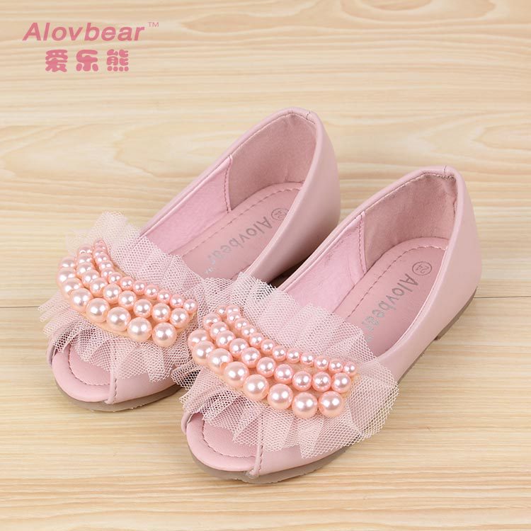 童鞋批发 珍珠蕾丝休闲童单鞋 韩版女童儿童鞋新款热卖D02-5