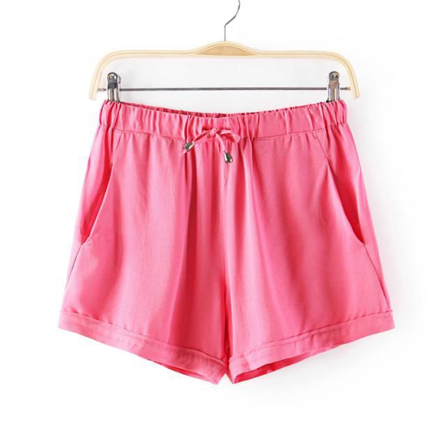 【雷索特 夏装新款女式彩色柔软<em>人棉短裤</em> 女休