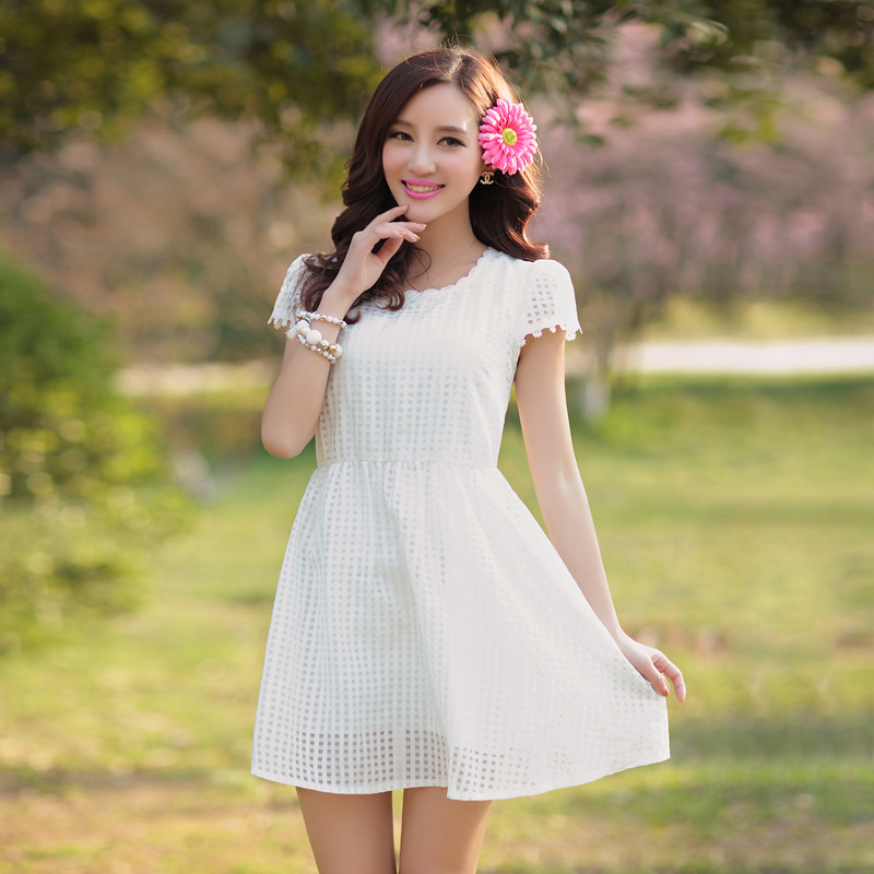 2014新款<em>女装</em>女裙 甜美显瘦<em>公主裙</em> 清新短袖连