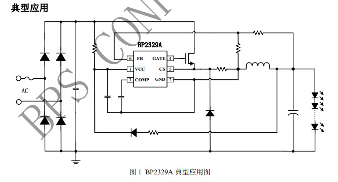 bp2329a 非隔离降压型有源 高功率因数pfc led驱动ic芯片