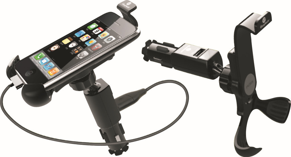 新款车载手机架带USB充电器 带点烟头汽车手