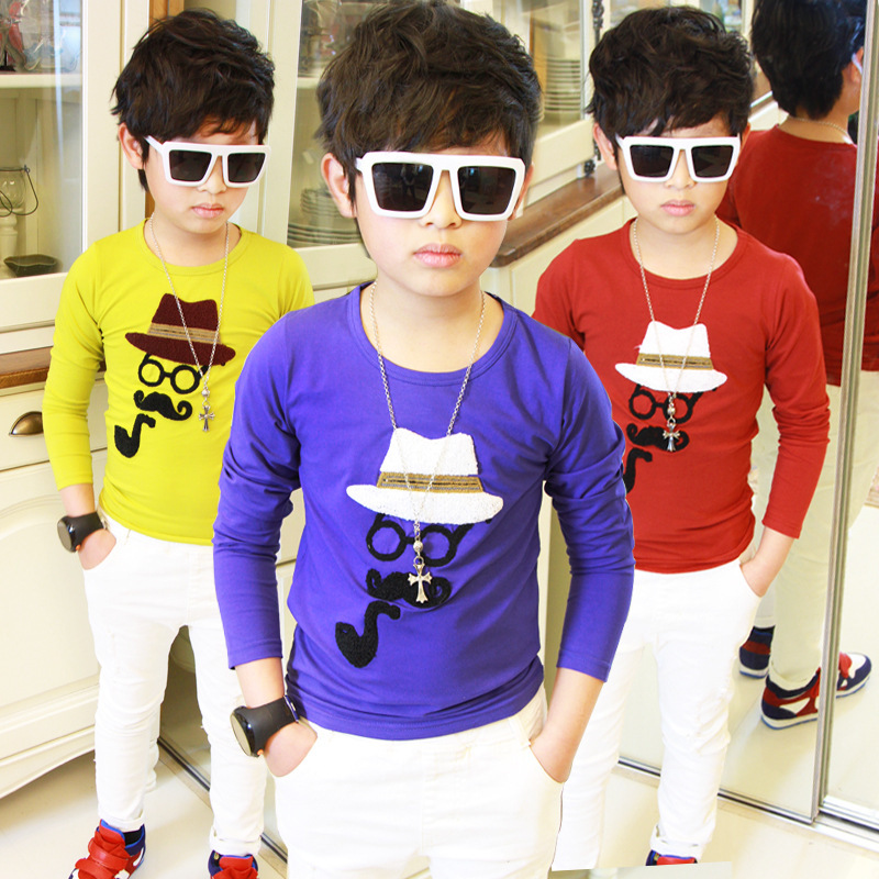 <em>2014</em>春款潮<em>儿童</em>韩国版长袖T恤 韩国外贸童装