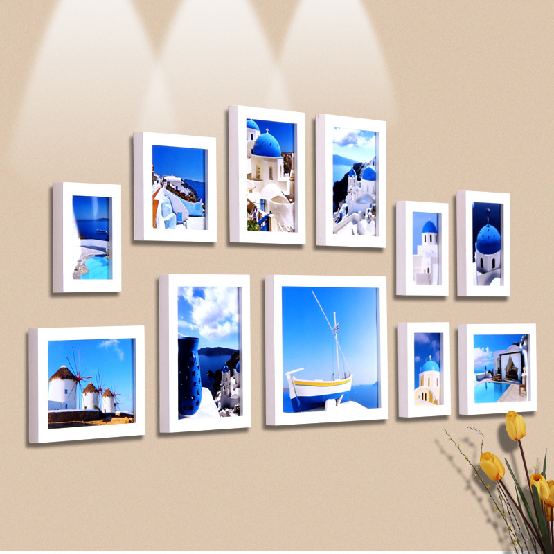 闪迪家居 实木百搭<em>照片墙</em>客厅 <em>蓝色</em>地中海卧室