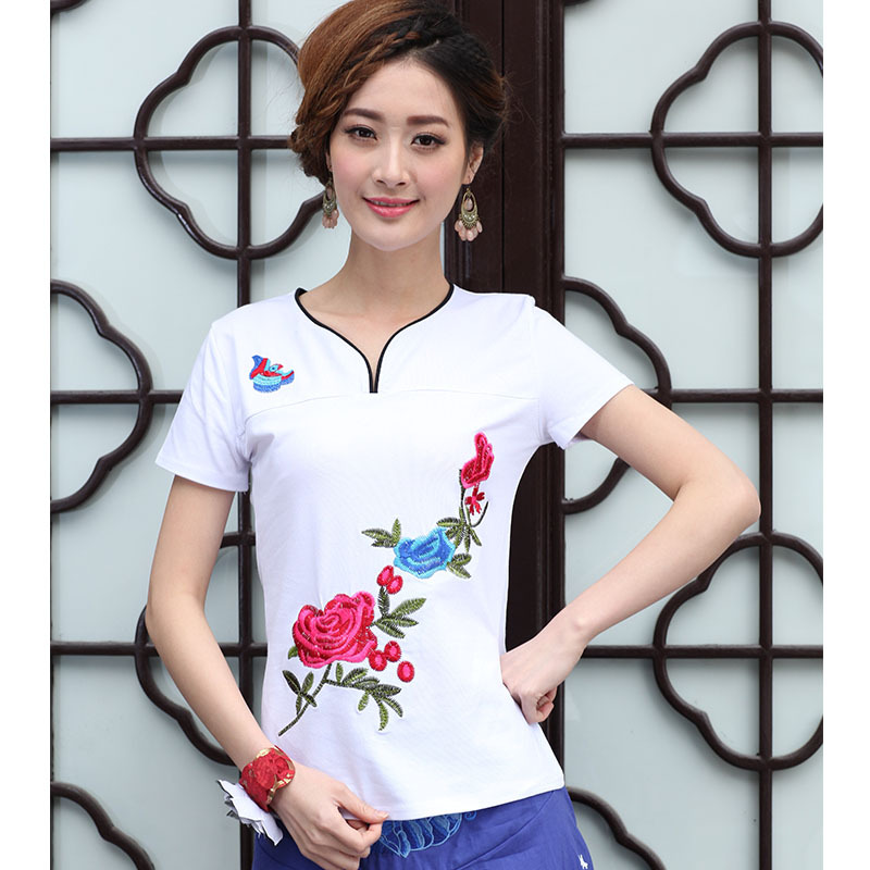 【实拍】<em>2014年新款</em> 女<em>夏装</em>民族风<em>女式</em>短袖 绣