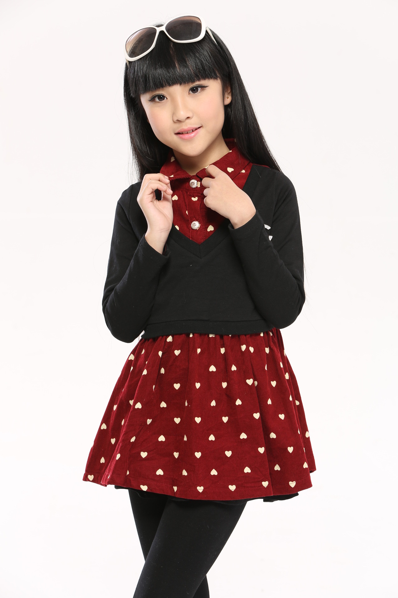 【艾米e酷春季新款<em>热卖 女童</em>裙<em>套装</em> 韩版立领
