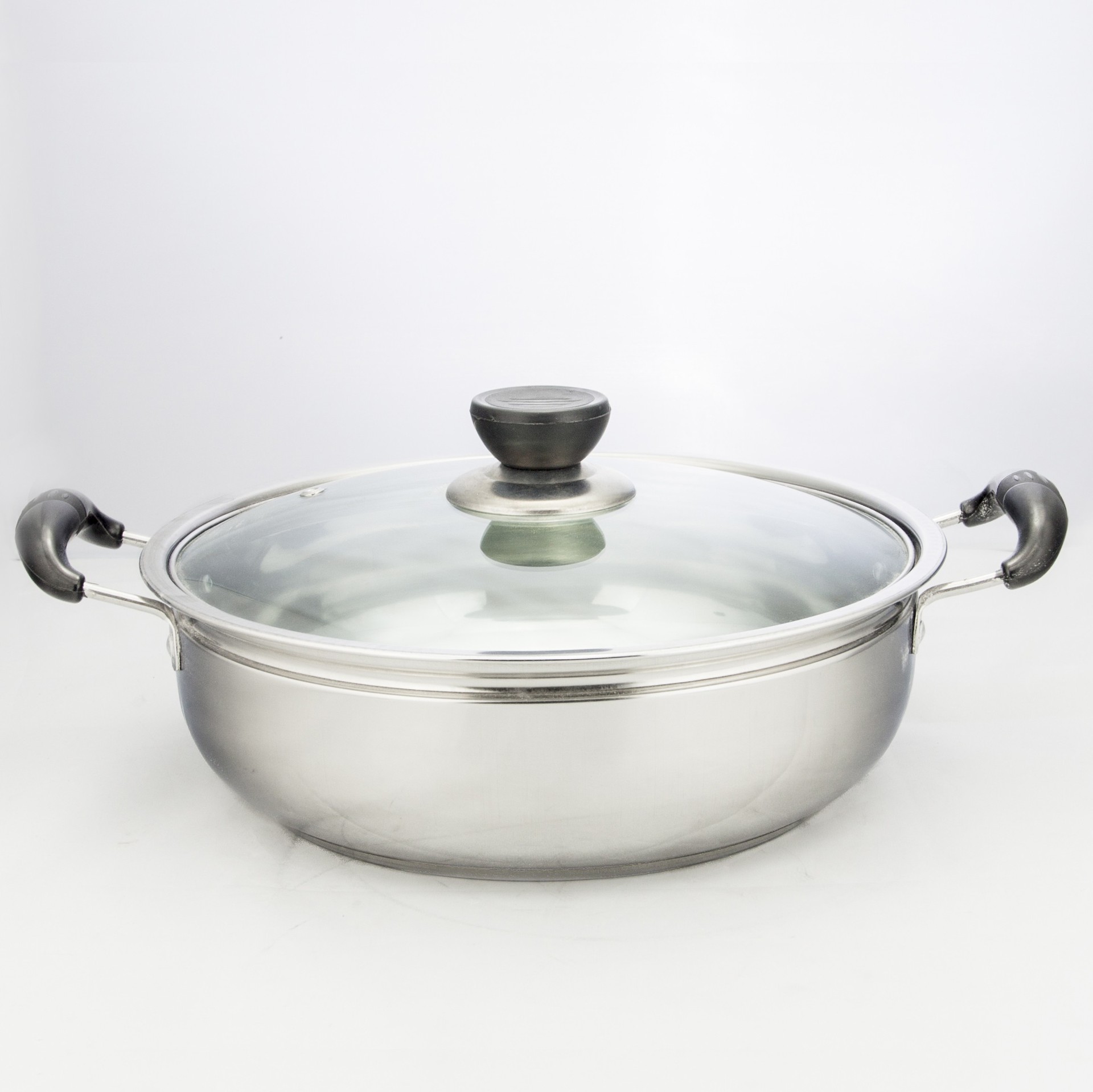 批发采购火锅-复底电磁炉锅 玻璃盖火锅 加厚不