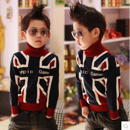 <em>童装新款</em>2014儿童高领<em>毛衣</em>男生打底针织衫 男