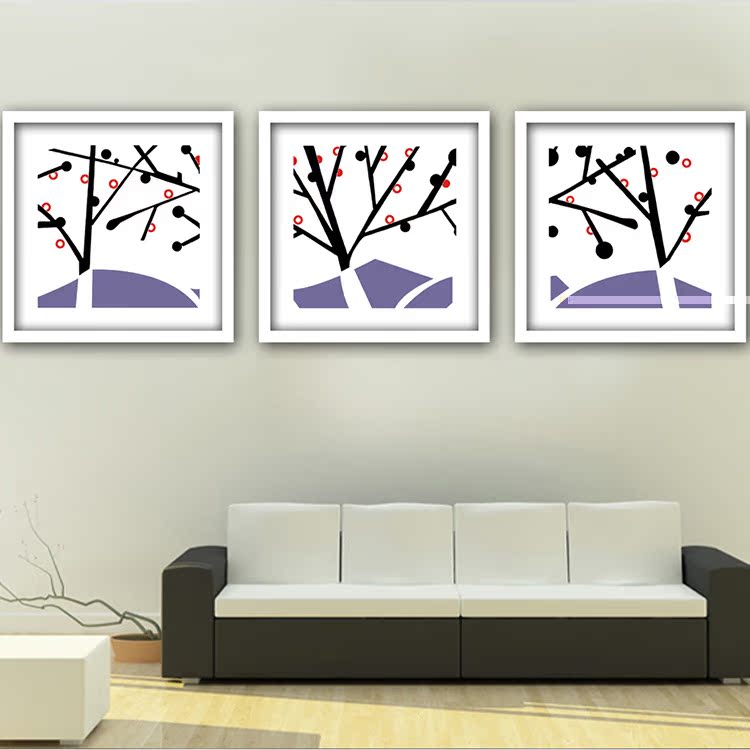 客厅装饰画 装饰画三联 抽象装饰画