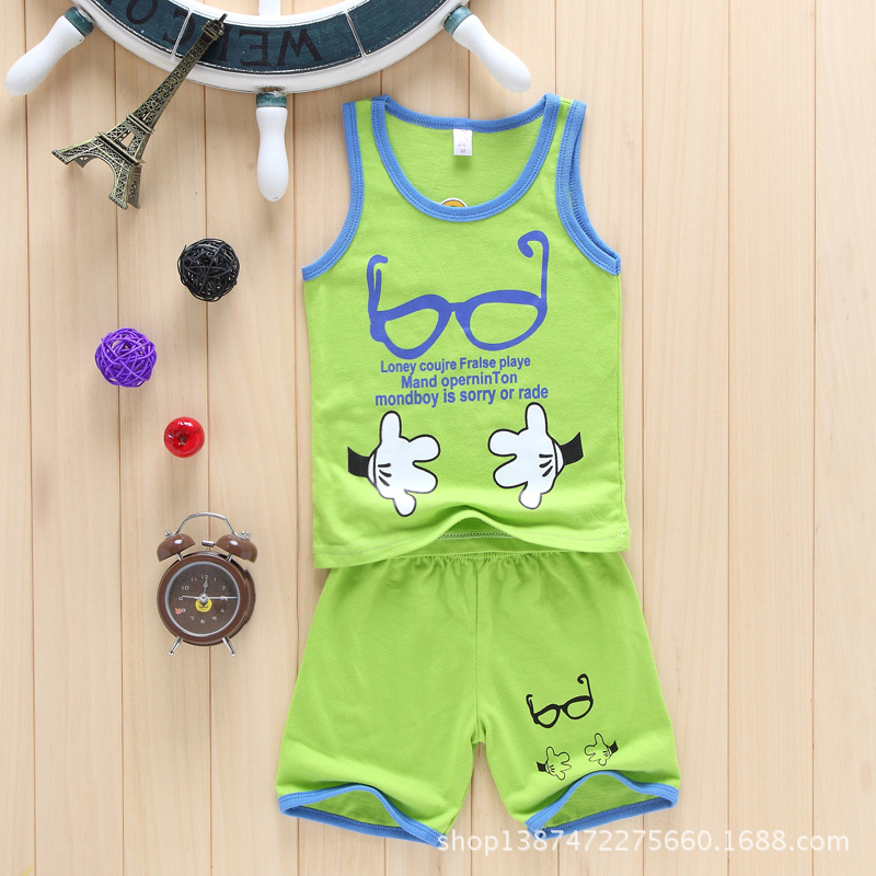 【夏季男女童套装儿童<em>短裤</em>+背心T恤 休闲儿童