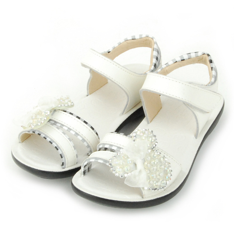 新款上市 真皮童鞋 女童凉鞋 闪钻凉鞋 童鞋批发