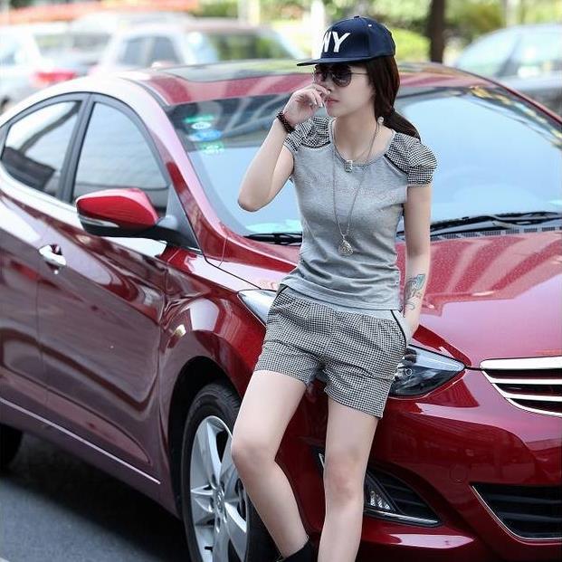 2014夏季修身短袖<em>短裤</em>时尚韩版<em>女士</em>运动<em>休闲</em>