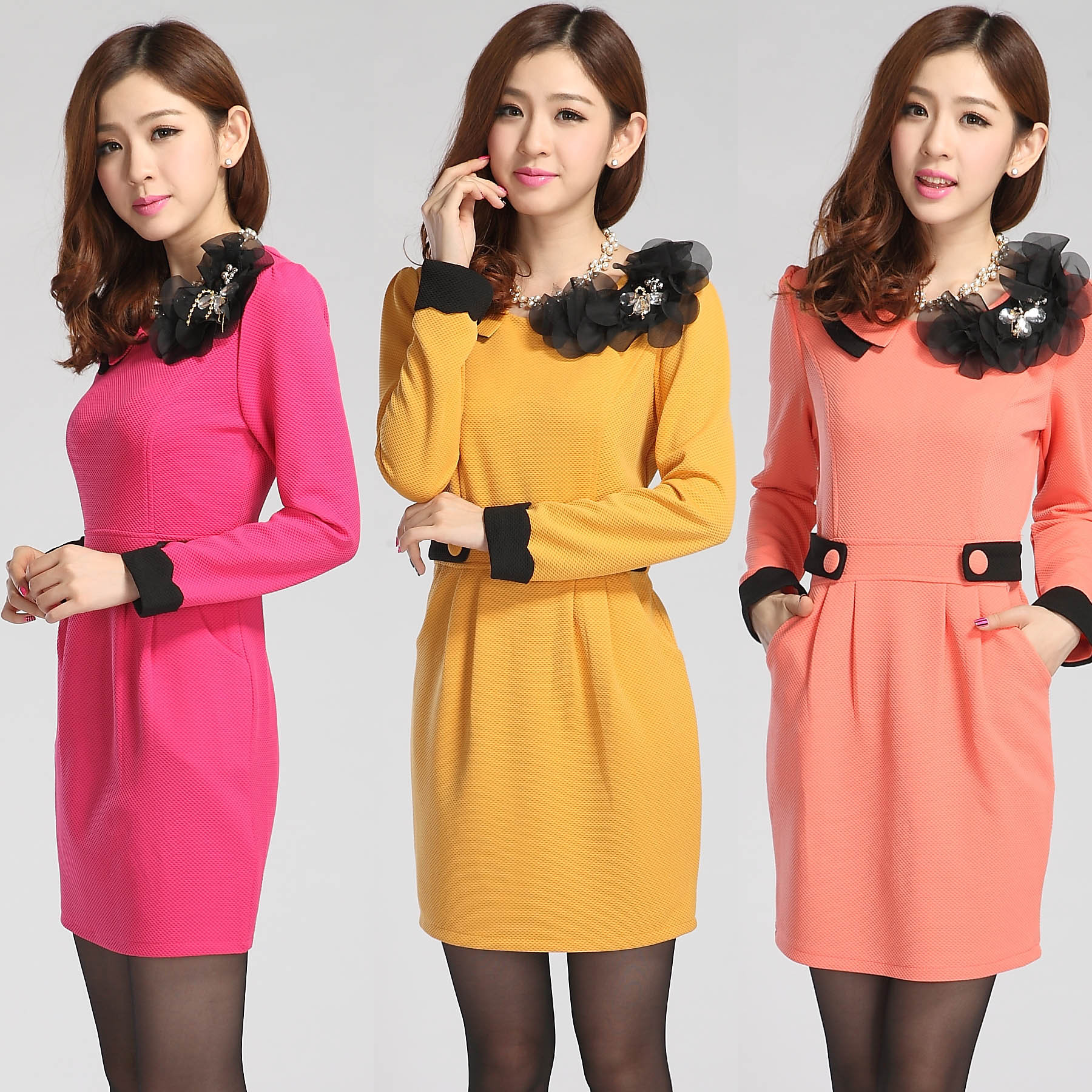 2014春装新款<em>时尚</em>高端<em>奢华女装</em>针织修身连衣